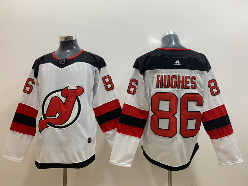 Men's New Jersey Devils Jack Hughes #86 White Jersey